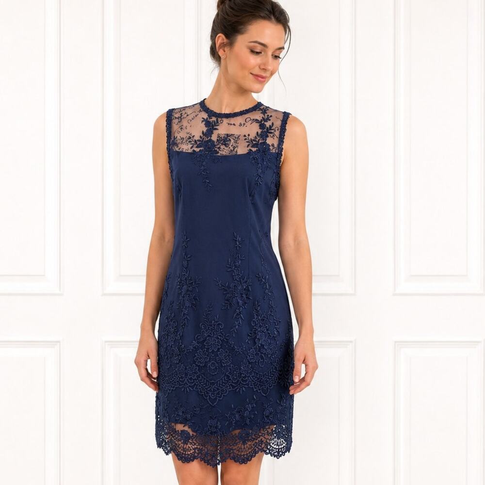 NWT Nanette Lepore Floral Lace Blue Dress